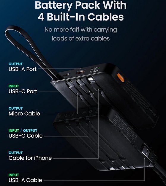 đ Coowisty 22,5W Powerbank mit Kabel & 20.000mAh fĂŒr 13,74⏠(statt 25âŹ) đ Coowisty 22,5W Powerbank mit Kabel & 20.000mAh fĂŒr 13,74⏠(statt 25âŹ)