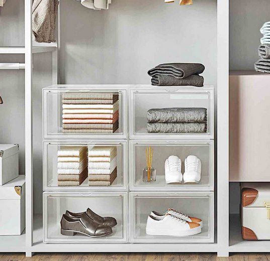 👟 SONGMICS stapelbare Schuhboxen (bis 46) mit Tür für 44,99€ (statt 55€)