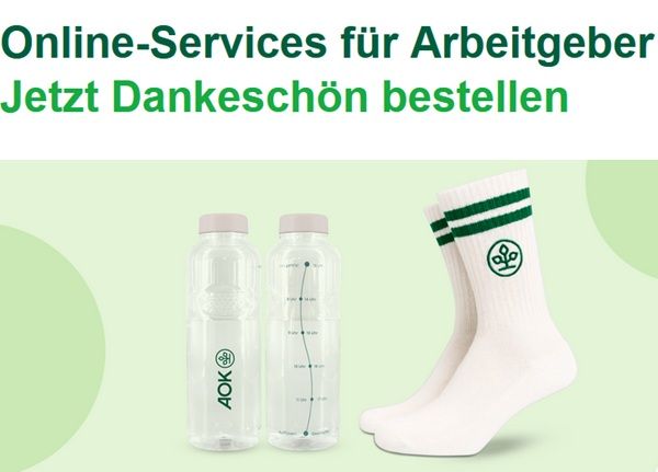 🎾 Gratis Tennissocken+Trinkflasche bei der AOK Bayern   Nur für Arbeitgeber