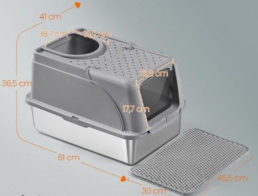 😍 Feandrea Katzenklo XL mit Edelstahlwanne & Deckel für 33,99€ (statt 43€)