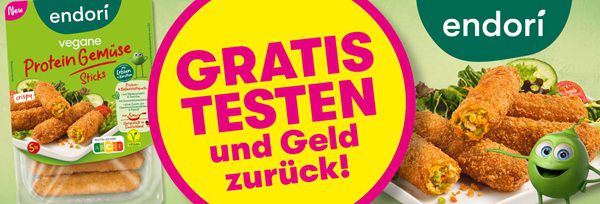 Vegane Protein Gemüse Sticks von endori gratis ausprobieren