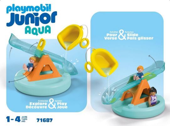 🛀 Playmobil 71687 Junior Aqua Badeinsel mit Wasserrutsche für 11,40€ (statt 19€)