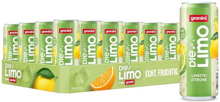🍋 24er Pack Granini Die Limo Limette Zitrone Dosen für 15,99€ (statt 24€)   0,67€ pro Dose