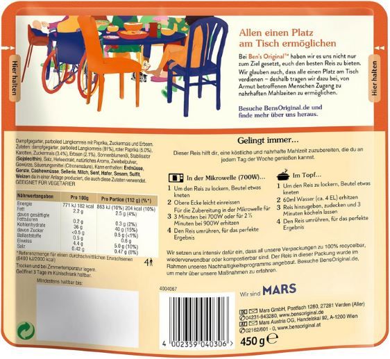 🍚 4er Pack Bens Original Express Reis XXL Risi Bisi, je 450g ab 10,50€ (statt 18€)