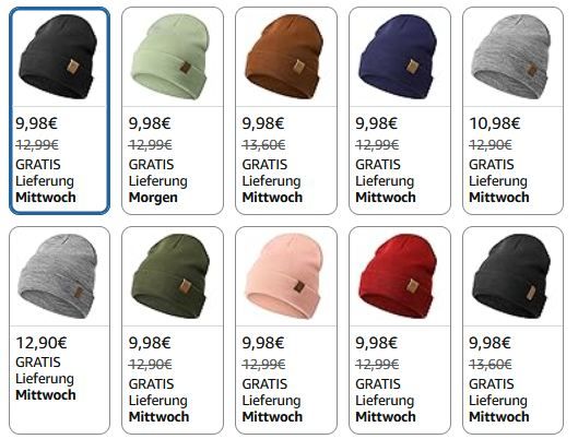 ❄️ 40% Rabatt auf YANIKY klassische Beanie Mützen z.B. in Schwarz für 4,99€ (statt 8€)