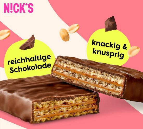 🍫 9er Pack NICKS Low Carb Peanut Butter Wafer Riegel ab 12,72€ (statt 16€)