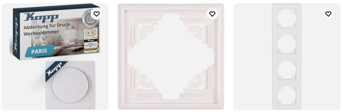 💡🔌 50% Rabatt ab 3 Artikeln auf Kopp Schalter, Steckdosen und mehr
