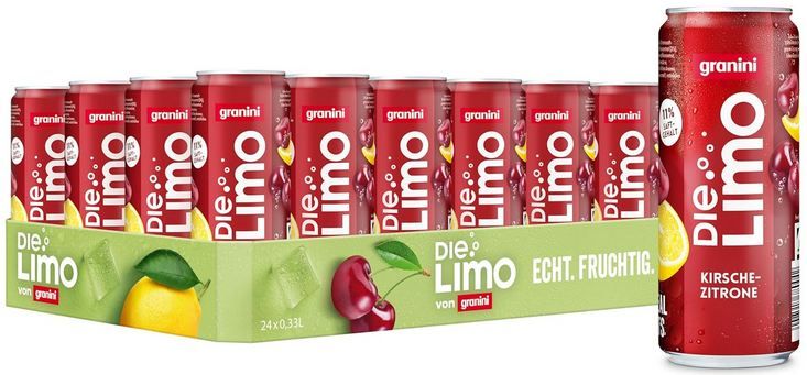 🍒 24er Pack Granini Die Limo Kirsche Zitrone, 0,33L für 16,31€ (statt 24€)   0,70€ pro Dose