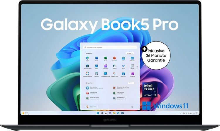 💻 Samsung Galaxy Book5 Pro 16 Laptop, Intel Ultra 5, 16GB/512GB für 1.399€ (statt 1.699€)