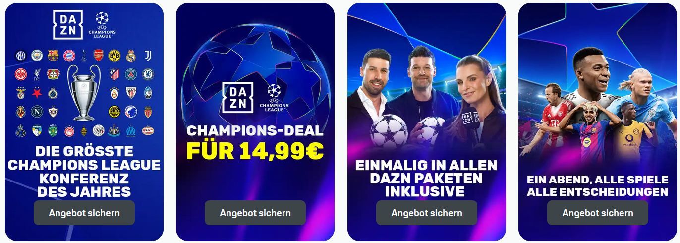 ⚽ DAZN Super Sports XXL Champions League + Super Bowl, UFC & mehr für 14,99€ (statt 25€) ⚽ DAZN Super Sports XXL Champions League + Super Bowl, UFC & mehr für 14,99€ (statt 25€)