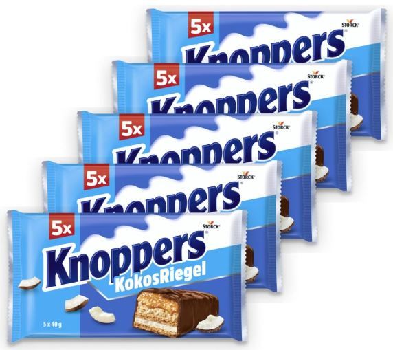🍫 5 x 5er Pack Knoppers KokosRiegel für 8,45€ (statt 13€)