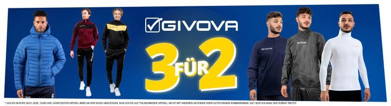 🫰🏻 SportSpar: 3 für 2 auf Givova Kleidung & Sportzubehör + 5€ Gutschein ab 60€ 🫰🏻 SportSpar: 3 für 2 auf Givova Kleidung & Sportzubehör + 5€ Gutschein ab 60€