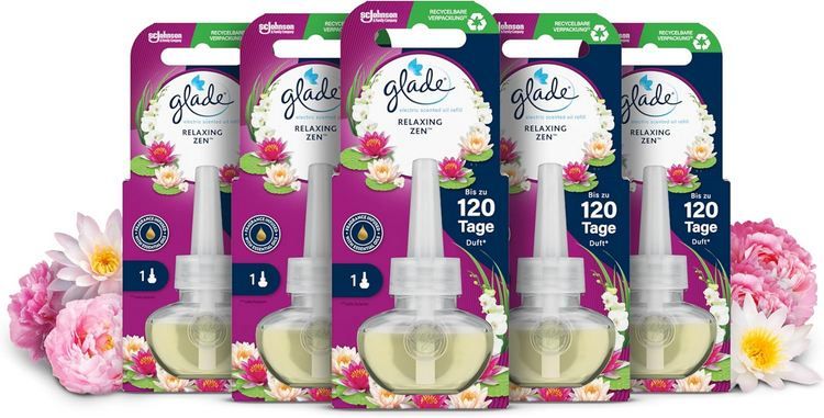 👃🏻 5er Pack Glade Raumduft Duftstecker Relaxing Zen für 10,75€ (statt 17€)