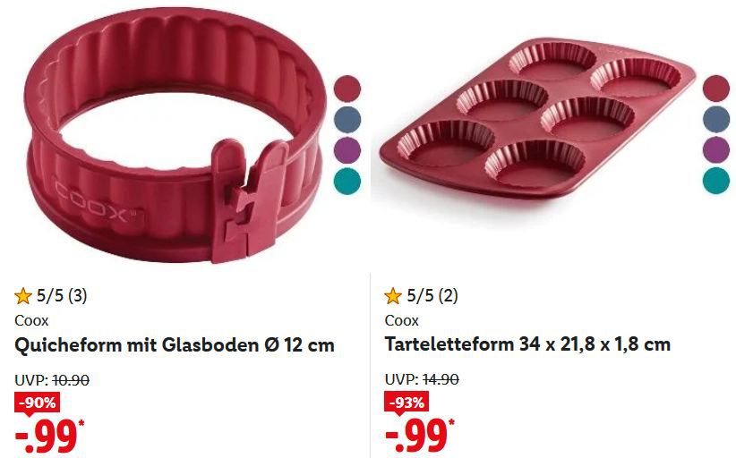 🤔 Fehler? 🍰 Coox Silikon Backformen ab 0,99€ (statt 10€)