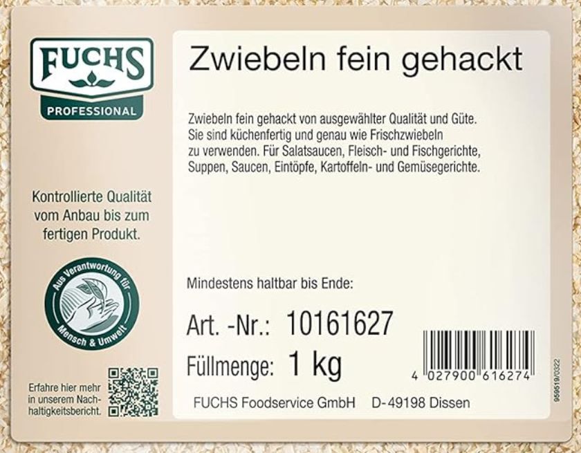 🧅 1kg Fuchs Zwiebeln Weiß, fein gehackt ab 11,99€ (statt 17€)