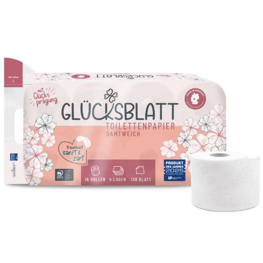 🧻 32 Rollen Glücksblatt Toilettenpapier Samtweich 4-lagig für 7,98€ (statt 20€) – Neukunden