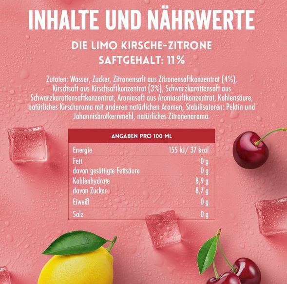 🍒 24er Pack Granini Die Limo Kirsche Zitrone, 0,33L für 16,31€ (statt 24€)   0,70€ pro Dose