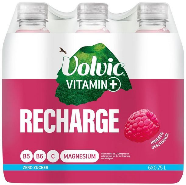 🥤 6er Pack Volvic Vitamin+ Recharge Himbeere, Zero ab 5,67€ (statt 12€)