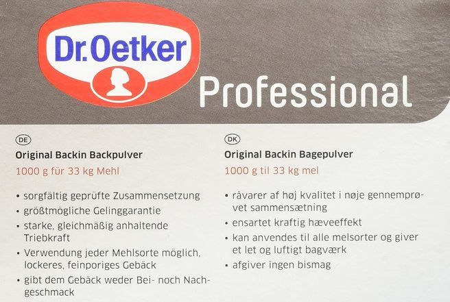 🎂 1kg Dr. Oetker Professional Backpulver/Backin ab 8€ (statt 15€)