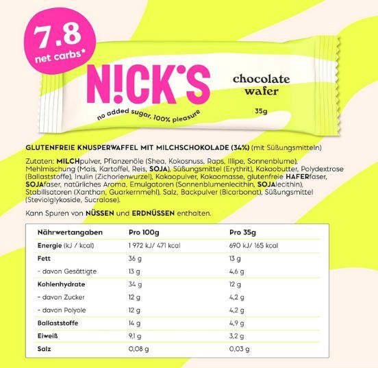 🍫 9er Pack NICKS Low Carb Waffel Schokoriegel ab 10,81€ (statt 16€) 🍫 9er Pack NICKS Low Carb Waffel Schokoriegel ab 10,81€ (statt 16€)
