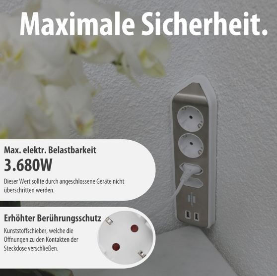 🔌 Brennenstuhl Estilo Ecksteckdosenleiste 4 Fach für 21,72€ (statt 26€)