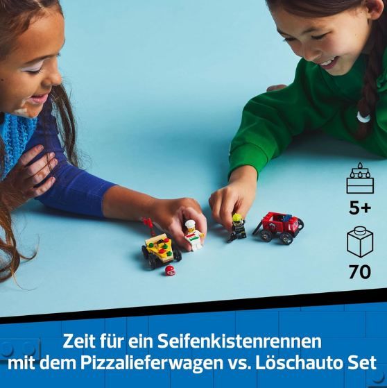 🏎️ LEGO 60458 City Pizzalieferwagen vs. Löschauto für 6,99€ (statt 12€)