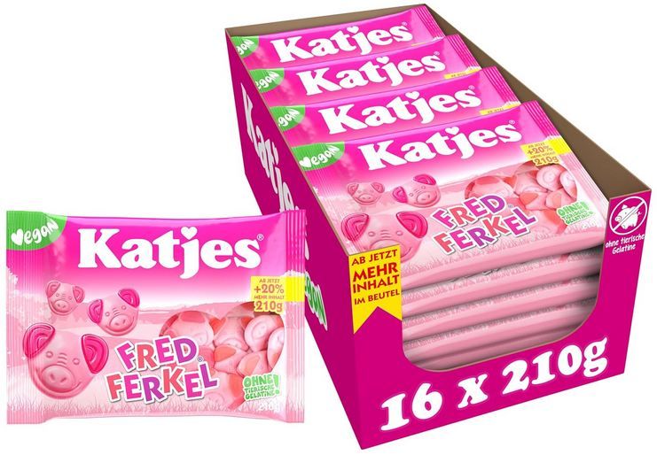 🐷 16 x 210g Katjes Fred Ferkel Schaumzucker mit Fruchtgummi ab 10€ (statt 20€)