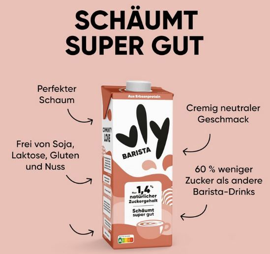 🥛 16er Pack vly Milchalternative aus Erbsen + Calcium für 33,83€ (statt 40€)