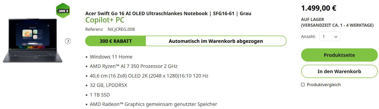 🖥️ Acer Winter Sale mit bis zu  25% Rabatt auf Laptops, Monitore, PCs und mehr