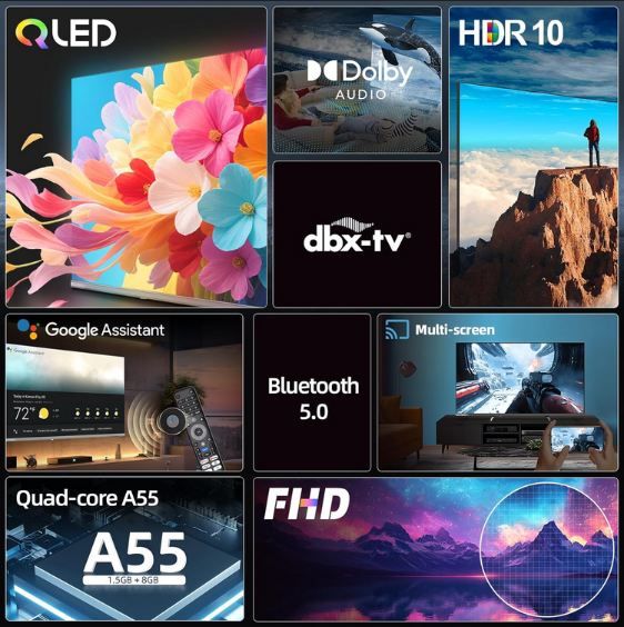 📺 CHIQ L40QST 40 FHD QLED Pro Smart Google TV für 185,99€ (statt 230€)