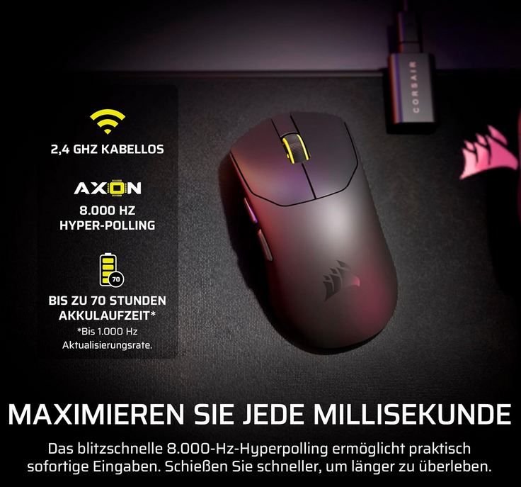 🖱️ Corsair Sabre v2 Pro Ultralight Wireless FPS Gaming Maus für 79,99€ (statt 121€)