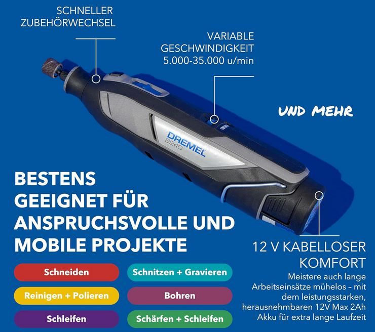 🧰 Dremel 8240 5 65 Platinum+ Akku Multitool Set für 141€ (statt 163€)