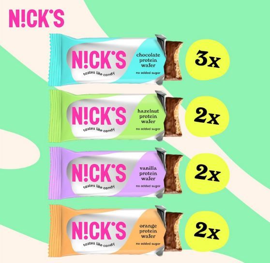 🍫 9er Pack NICKS Protein Low Carb Wafer Riegel Sport Mix ab 12,84€ (statt 19€)
