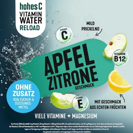 🥤 6er Pack hohes C Vitamin Water Reload Apfel & Zitrone für 7,70€ (statt 10€)