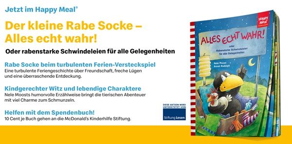 Neues Spendenbuch bei McDonalds: Der kleine Rabe Socke   Alles echt wahr!
