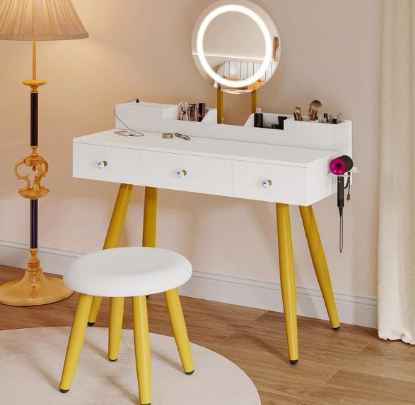 👄 YITAHOME Schminktisch mit Beleuchtung & Spiegel für 61,60€ (statt 88€)