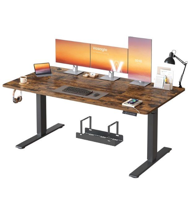 🖥️ VASAGLE höhenverstellbarer Schreibtisch mit USB-C & Ablage z.B. 160×80 für 119,98€ (statt 150€)
