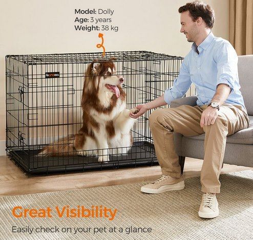 🐕 Feandrea Tierkäfig XXL (122x74,5x80,5) mit 2 Türen für 51,99€ (statt 64€)