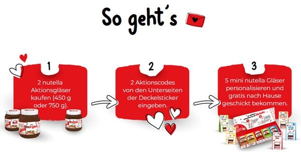 Mit dem Kauf von Nutella nutella mini Gläser gratis abfassen