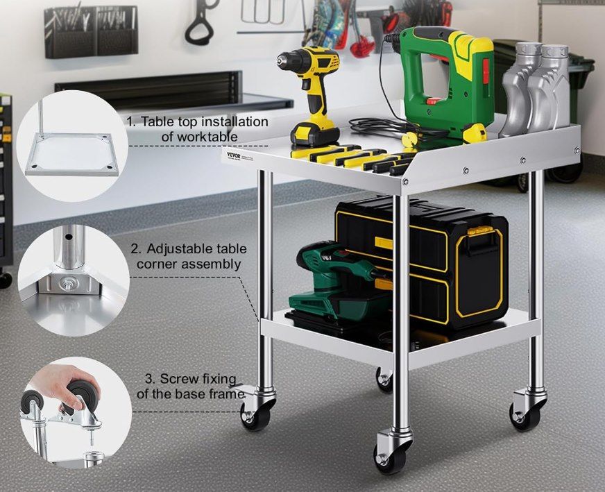 🍲 VEVOR Arbeitstisch aus Edelstahl mit Seitenwänden für 76,26€ (statt 85€) 🍲 VEVOR Arbeitstisch aus Edelstahl mit Seitenwänden für 76,26€ (statt 85€)