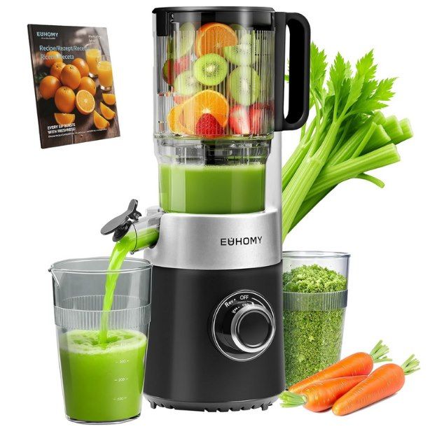 🥒🍌 EUHOMY Slow Juicer mit 135mm & 1,8L für 54,99€ (statt 80€)