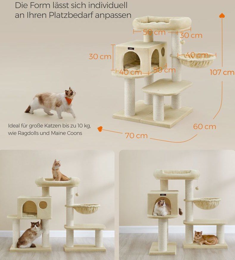 đ» FEANDREA Kratzbaum (107cm) mit extra dicken StĂ€mmen fĂŒr 54,99⏠(statt 68âŹ) đ» FEANDREA Kratzbaum (107cm) mit extra dicken StĂ€mmen fĂŒr 54,99⏠(statt 68âŹ)