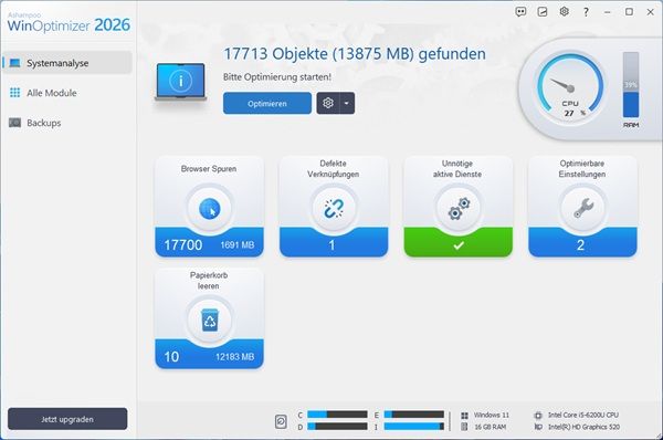 SharewareOnSales: Ashampoo WinOptimizer 2026 kostenlos (statt 30€)