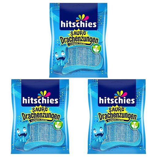 🐲 3x Hitschler Saure Drachenzungen in Blau (je 125g) für 2,67€ (statt 4€)
