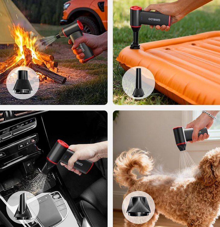 💨 Gooloo F3 elektrisches Staubgebläse mit 150.000 U/min & 5 Ah für 32,99€ (statt 40€)