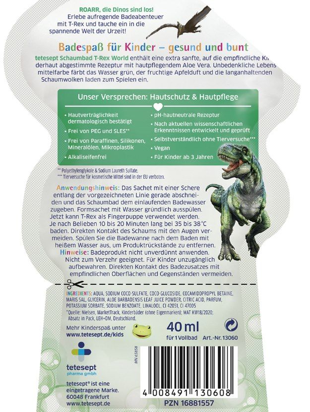 🛀 tetesept Kids Schaumbad Dino Abenteuer mit Apfelduft + Aloe Vera ab 0,71€ (statt 1€) 🛀 tetesept Kids Schaumbad Dino Abenteuer mit Apfelduft + Aloe Vera ab 0,71€ (statt 1€)