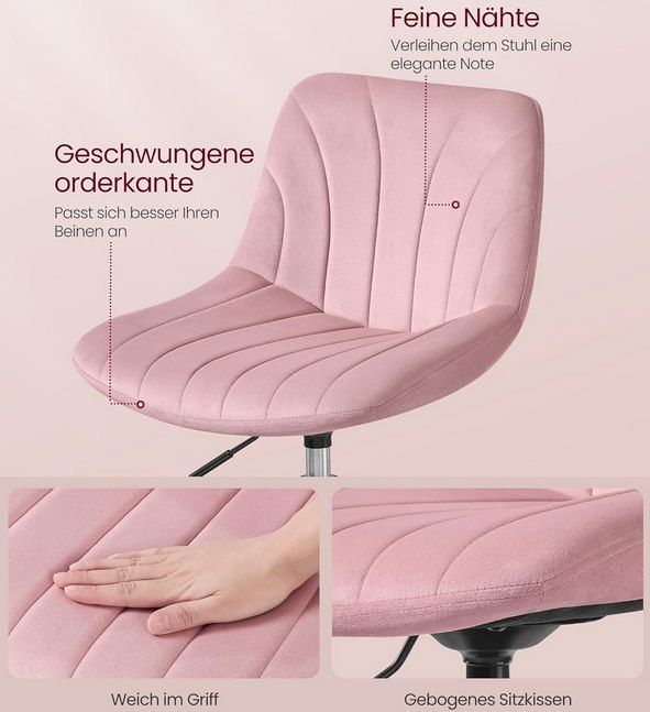💺 VASAGLE Schwingstuhl mit Rückenlehne in Rosa oder Grau für 33,99€ (statt 40€)