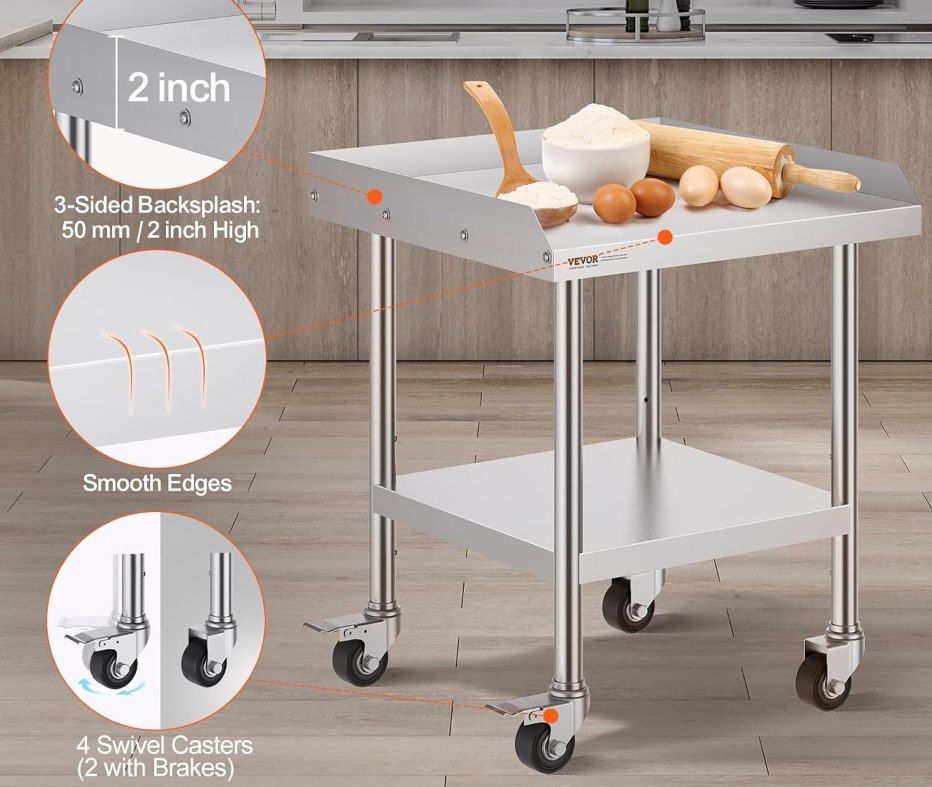 🍲 VEVOR Arbeitstisch aus Edelstahl mit Seitenwänden für 76,26€ (statt 85€) 🍲 VEVOR Arbeitstisch aus Edelstahl mit Seitenwänden für 76,26€ (statt 85€)