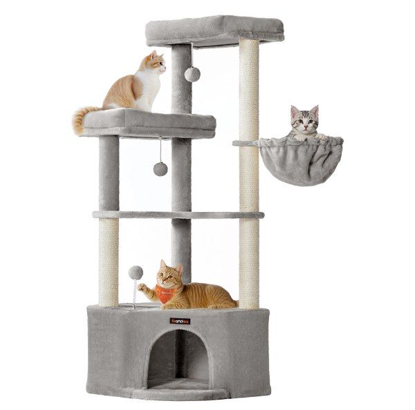 😻 Feandrea Katzenbaum mit Höhle Spiel- & Liegeflächen 140cm für 34,99€ (statt 46€)