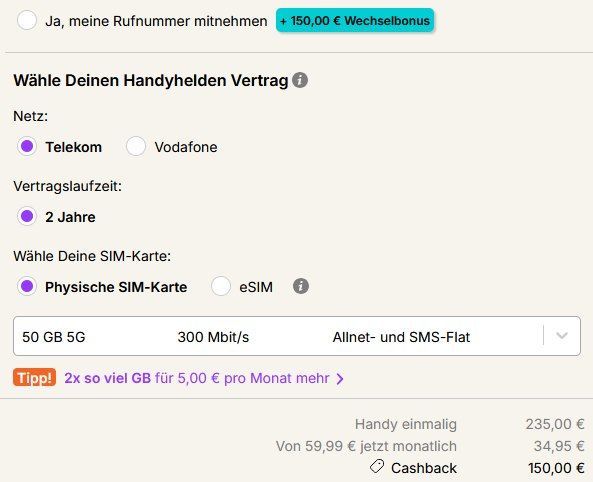 📱 Xiaomi POCO F8 Ultra (256GB) für 235€ + Telekom 50GB Allnet 34,95€ mtl + 💰 300€ Bonus